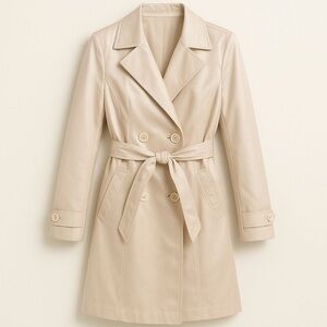 Like New Jimmy Choo Beige Satin Trench Coat M